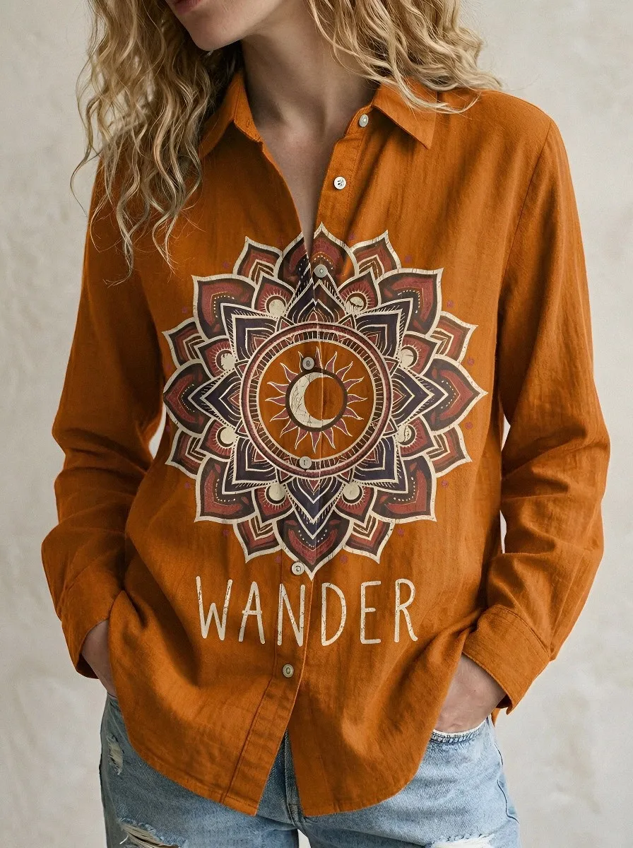Boho Wander Moon Casual Shirt