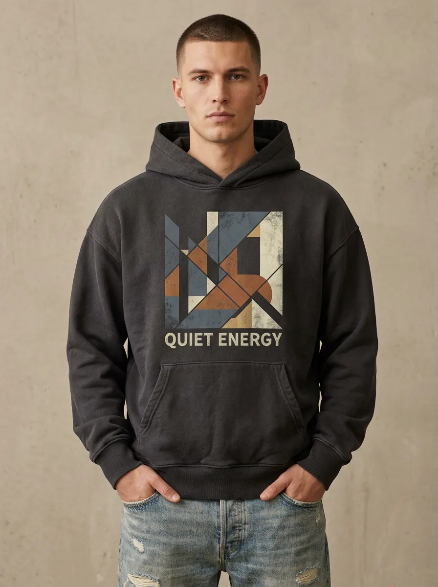Abstract Art Quiet Energy Geometric Hoodie