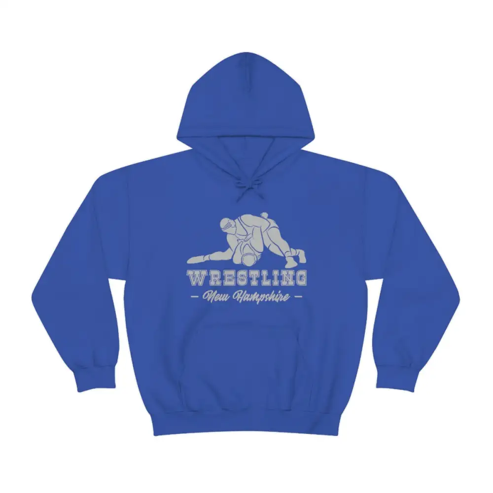 Soft Fleece Minimal Emblem Wrestling Graphic Pullover Hoodie