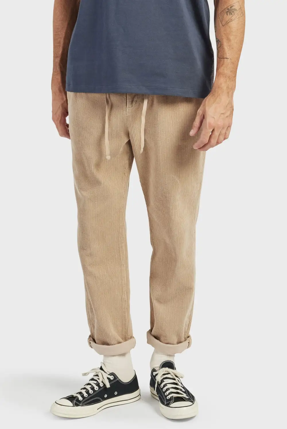 Slim Straight Cut Cotton Casual Trousers