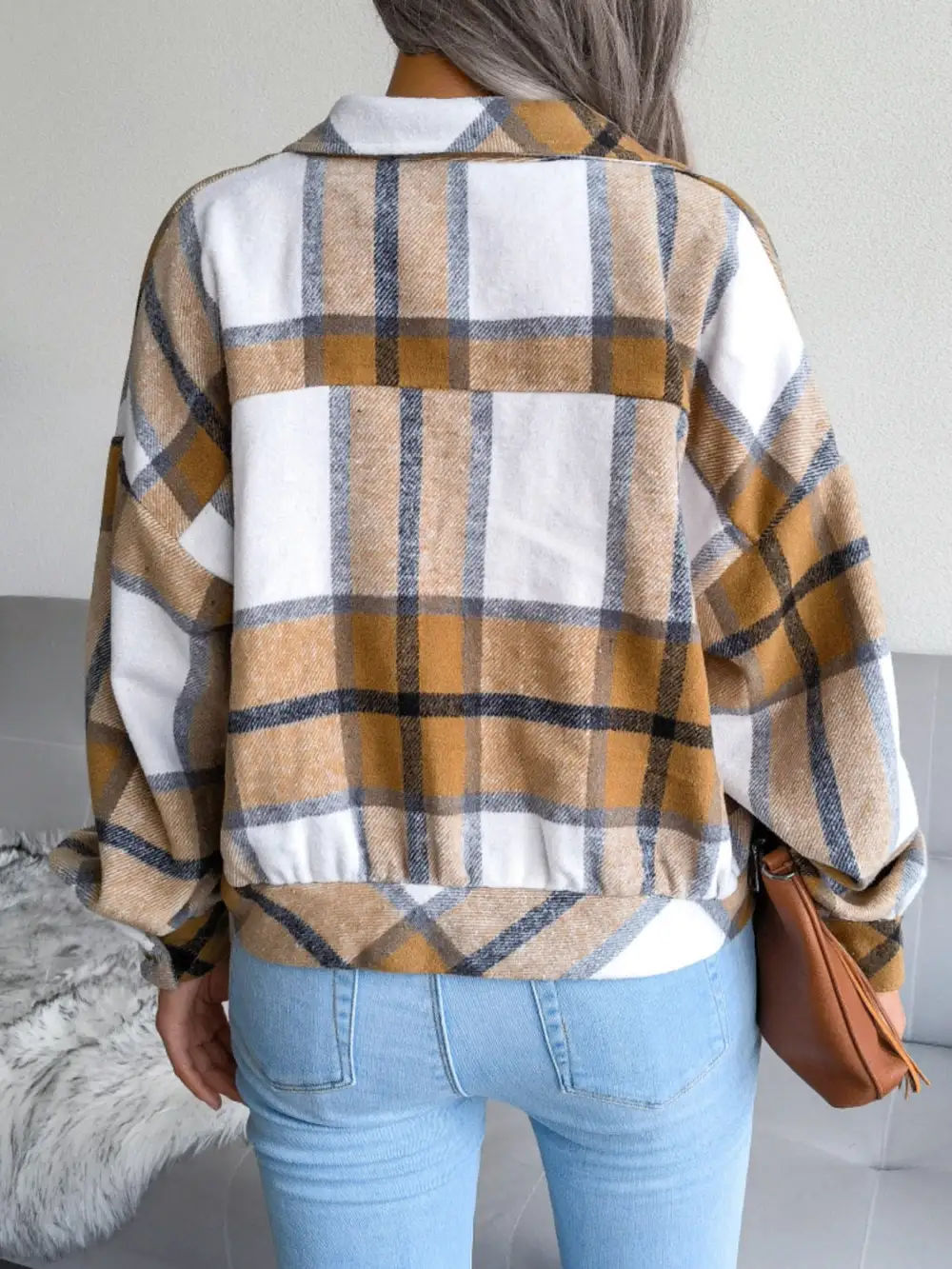 Collared Plaid Jacket