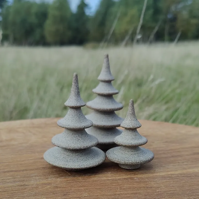 Raw Stoneware Tree Ornament