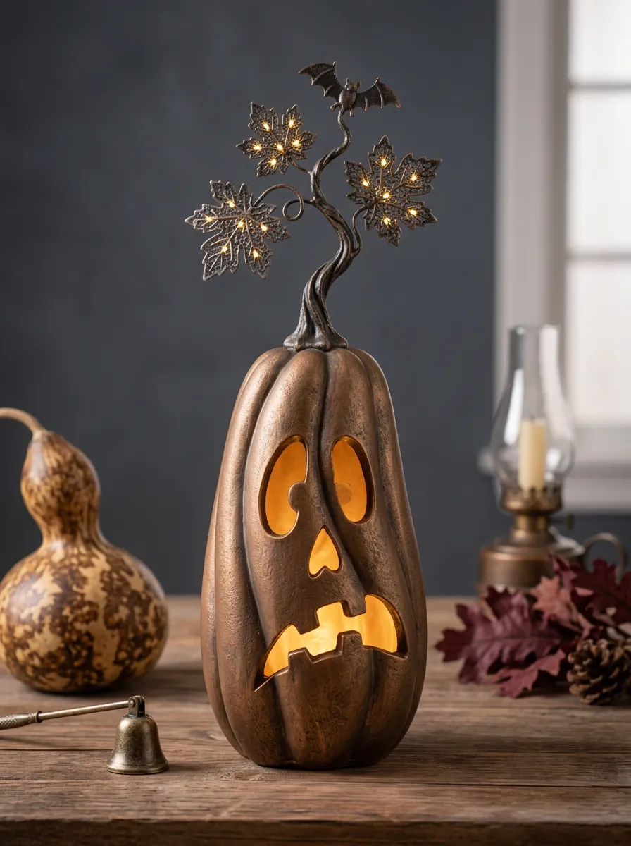 Halloween Bat Maple Leaf Pumpkin LED Table Ornament