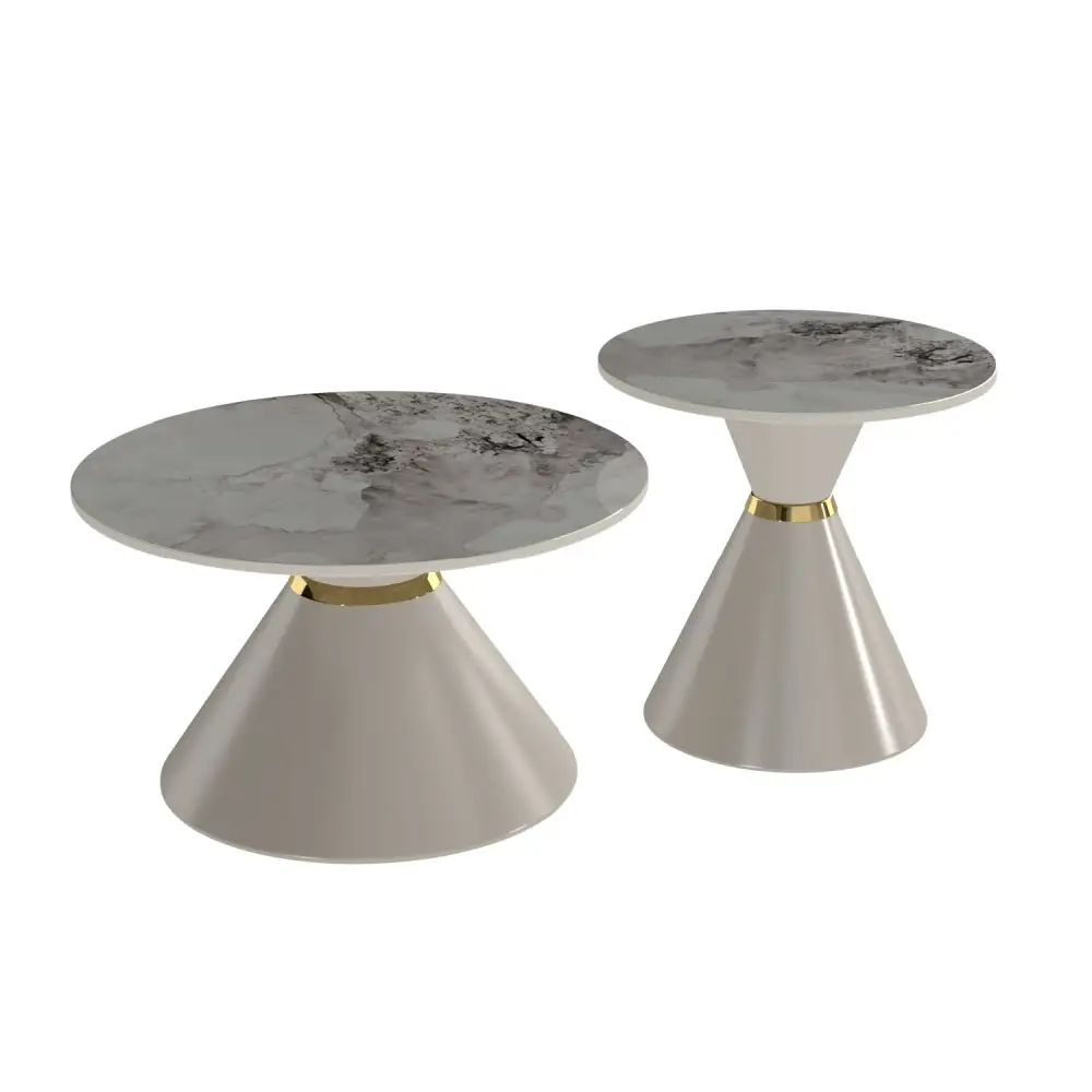 Khaki & Sintered Stone Coffee Table Set Nesting Set