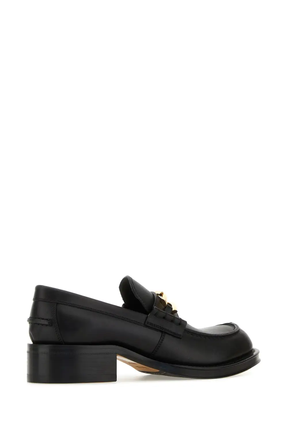 Smooth Calf Leather Metal Accent Loafers