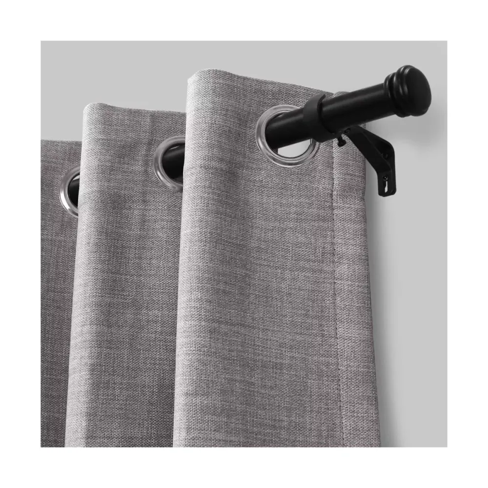 End Cap Finial Metal Drapery Rod Set