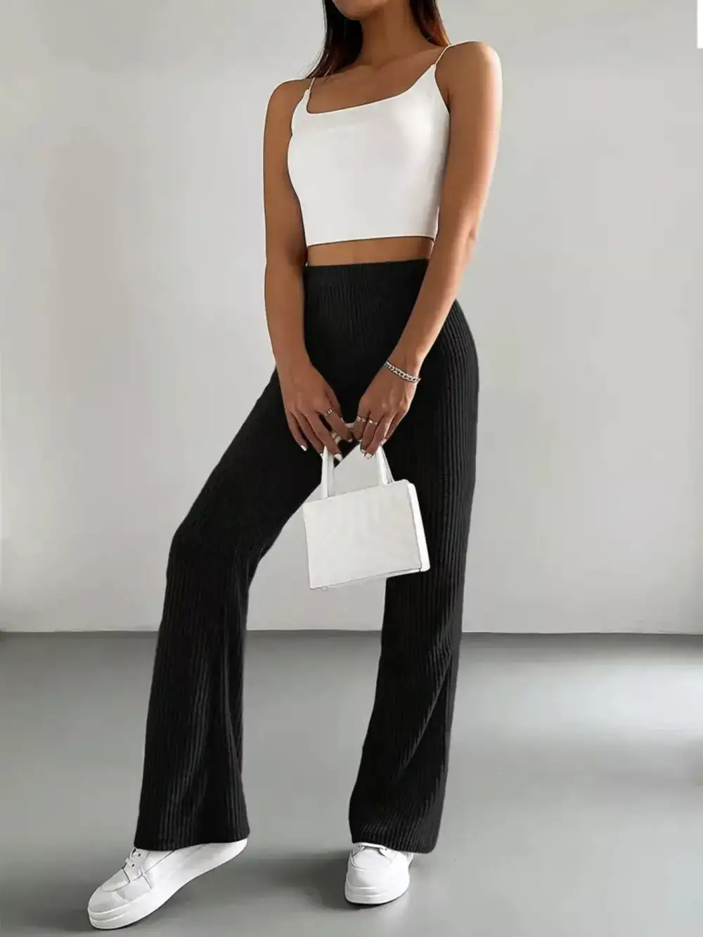 High Waist Flared Casual Pants