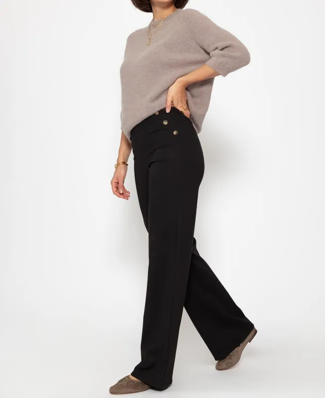 Black Button Everyday Pants