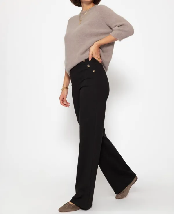 Black Button Everyday Pants