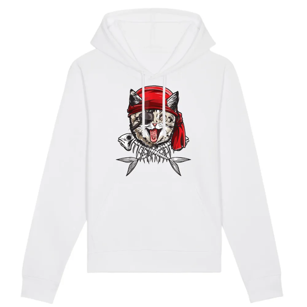 Pirate Cat Graphic Pullover Hoodie