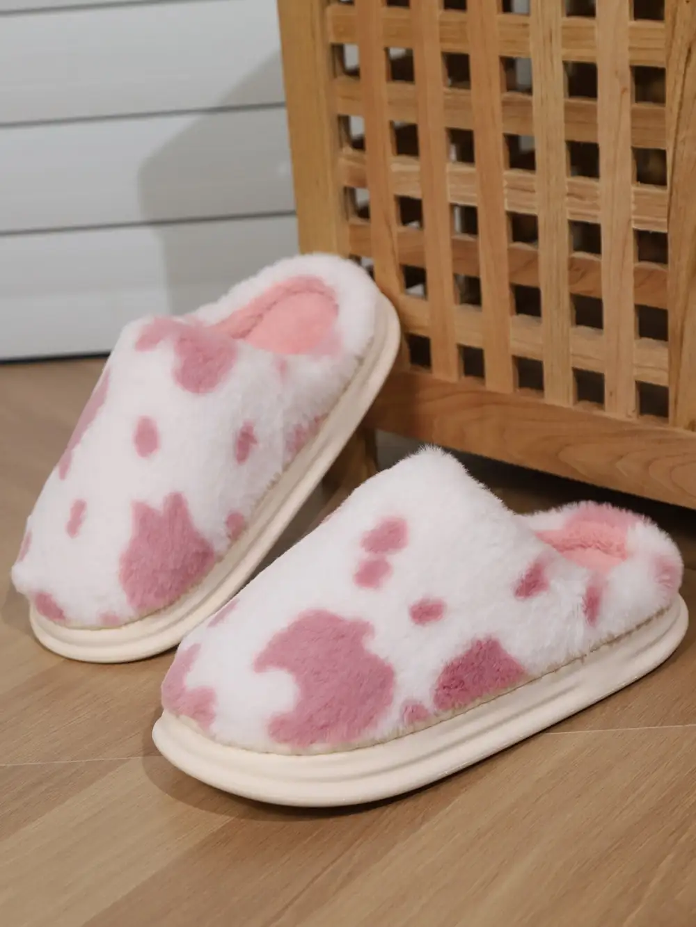 Print Faux Slippers