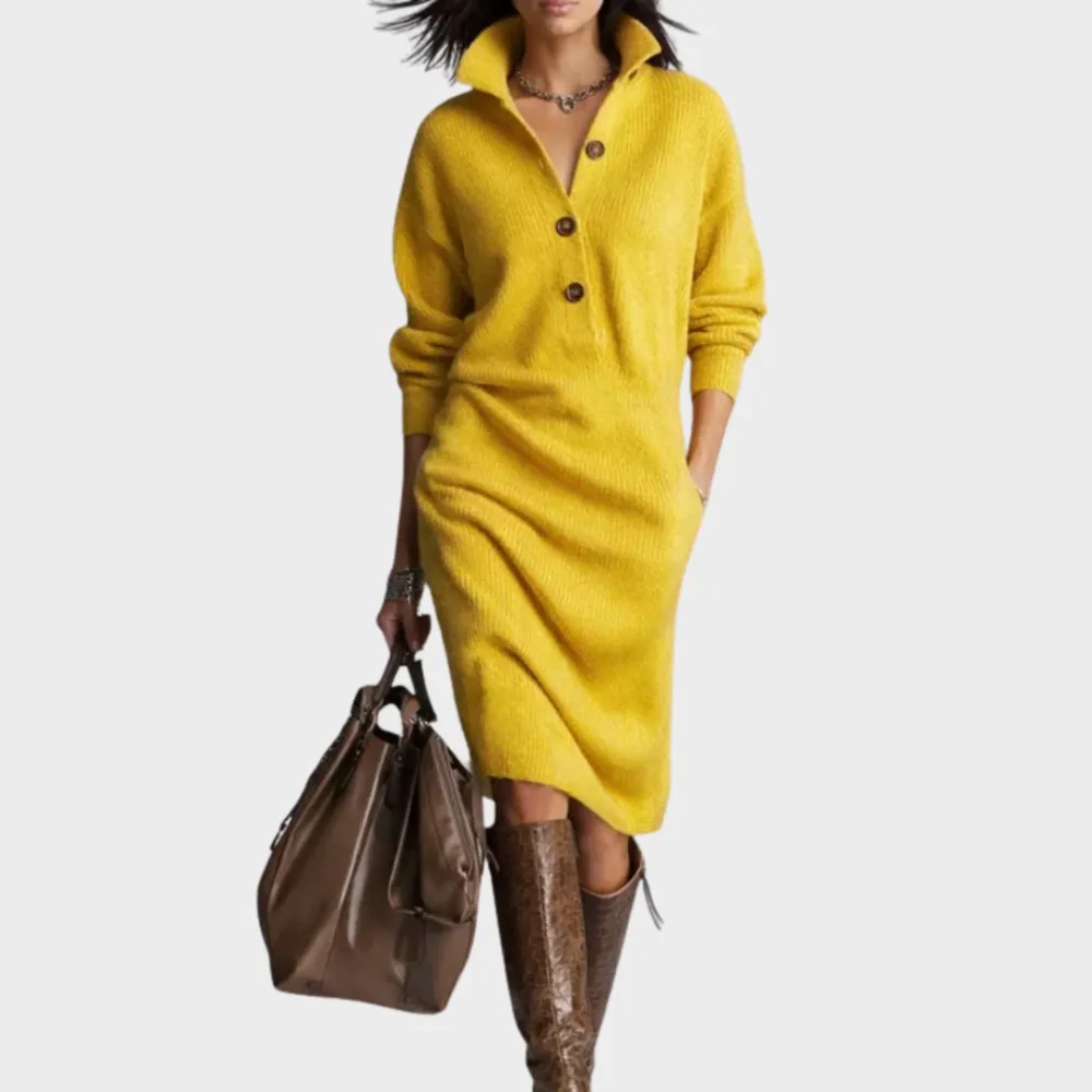 Knit Detail Relaxed Casual Dress