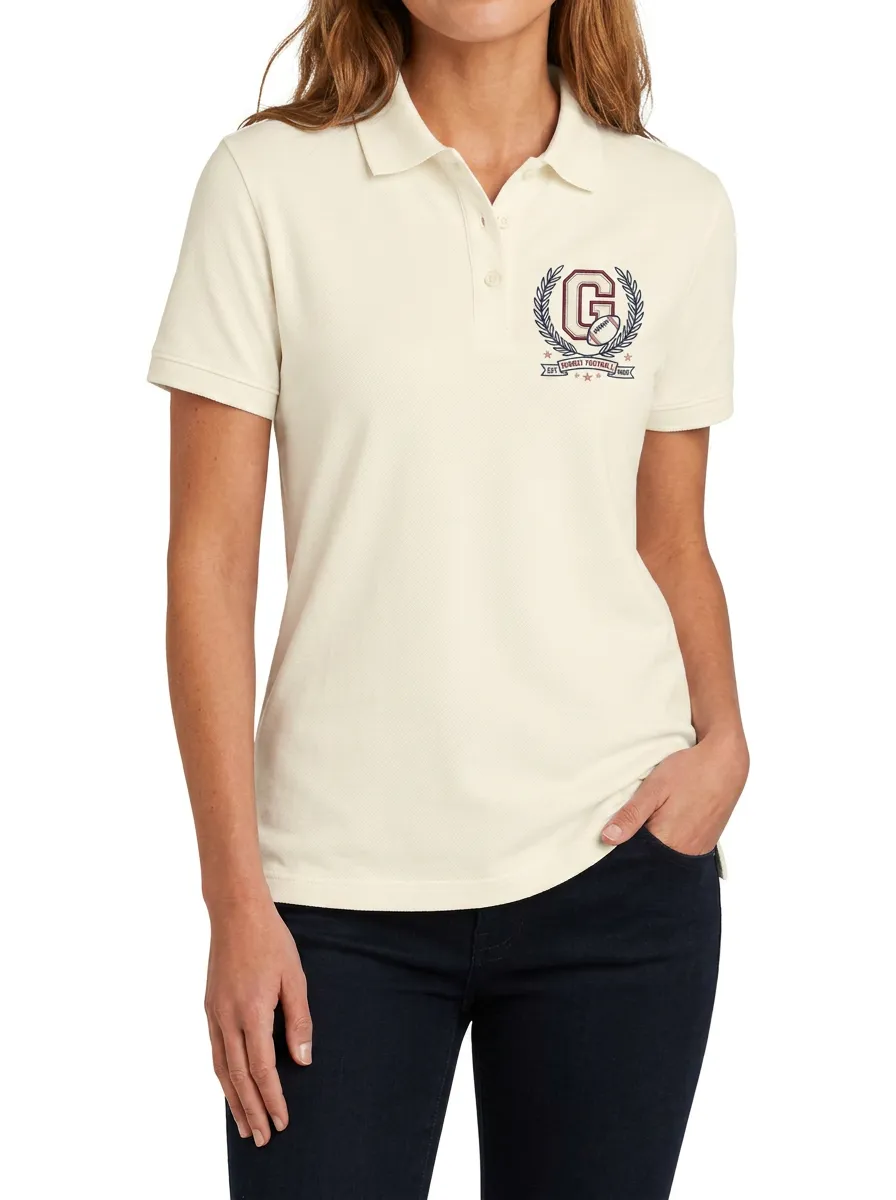 Football Fan Letter G Laurel Wreath Graphic Polo Shirt