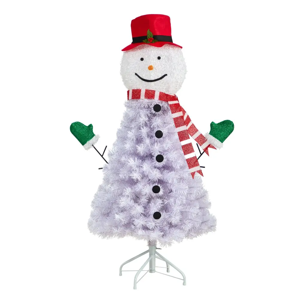Snowman Artificial Christmas Tree with Bendable Branches