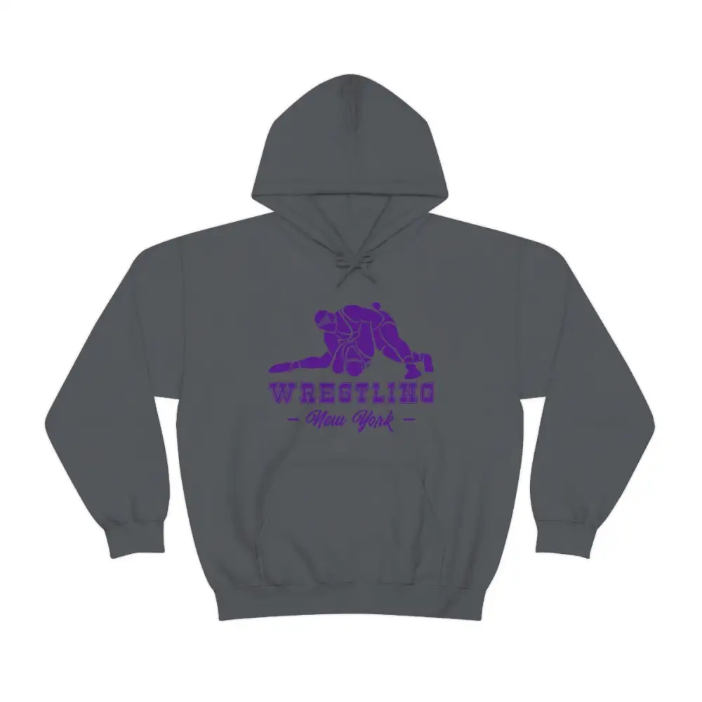 Soft Fleece Varsity Style Wrestling Graphic Pullover Hoodie