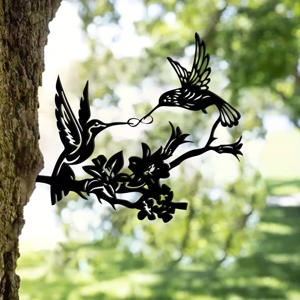 Metal Hummingbird Tree Art