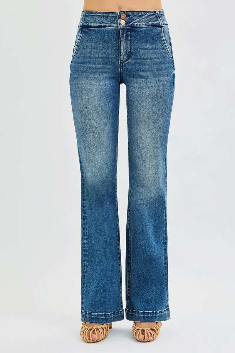 High Rise Bootcut Stretch Jeans