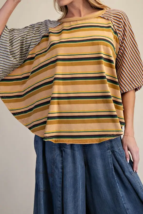 Striped Oversized Relaxed Tee