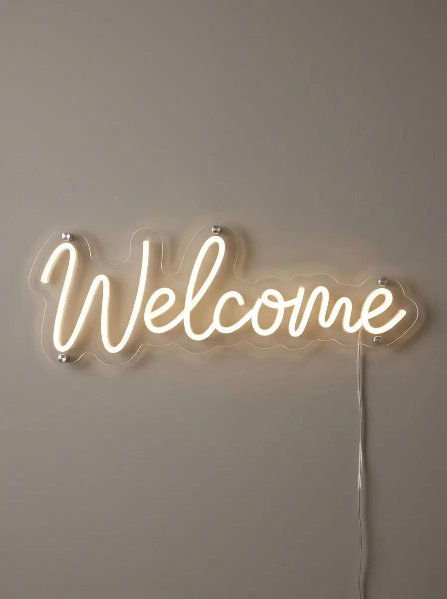 Accessory Script Welcome Neon Sign