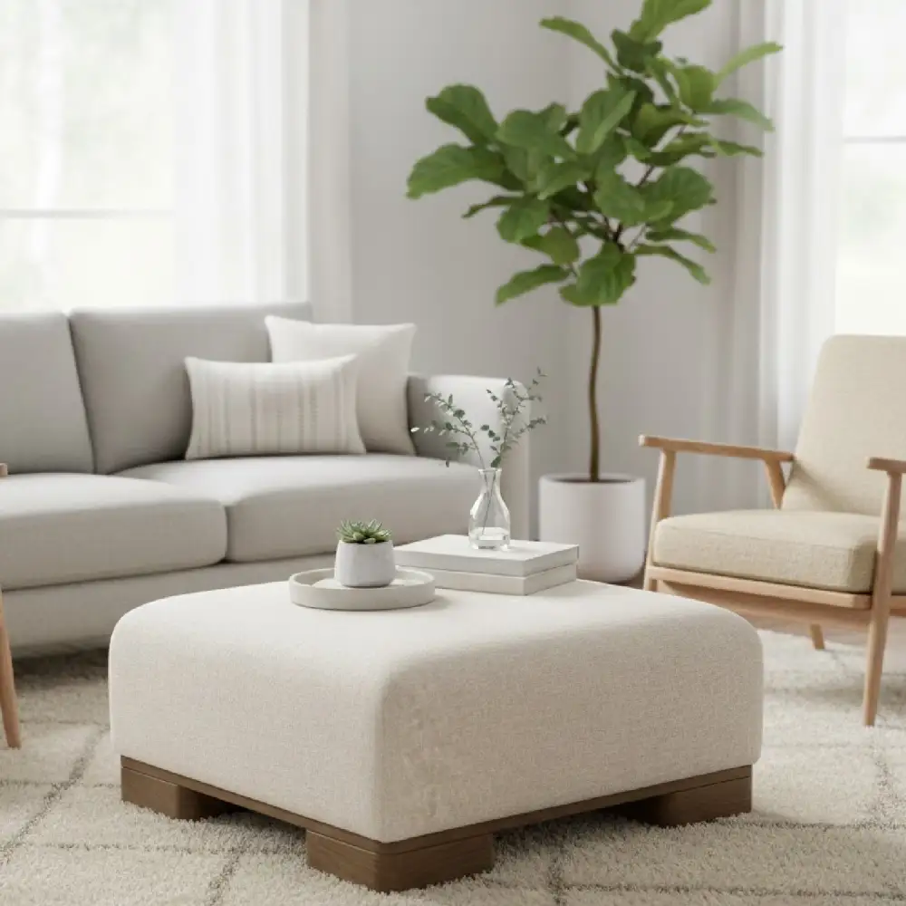 Fabric Upholstered Ottoman