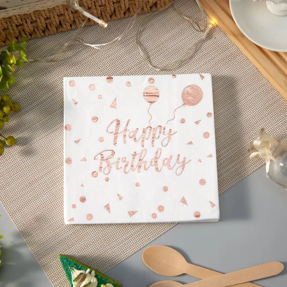 Rose Gold Party Paper Napkins