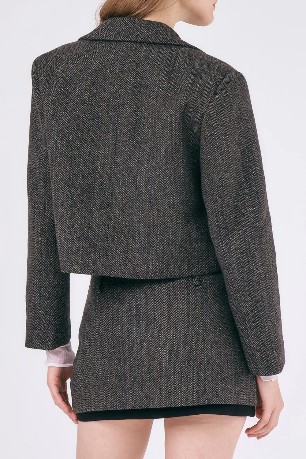 Herringbone Crop Jacket