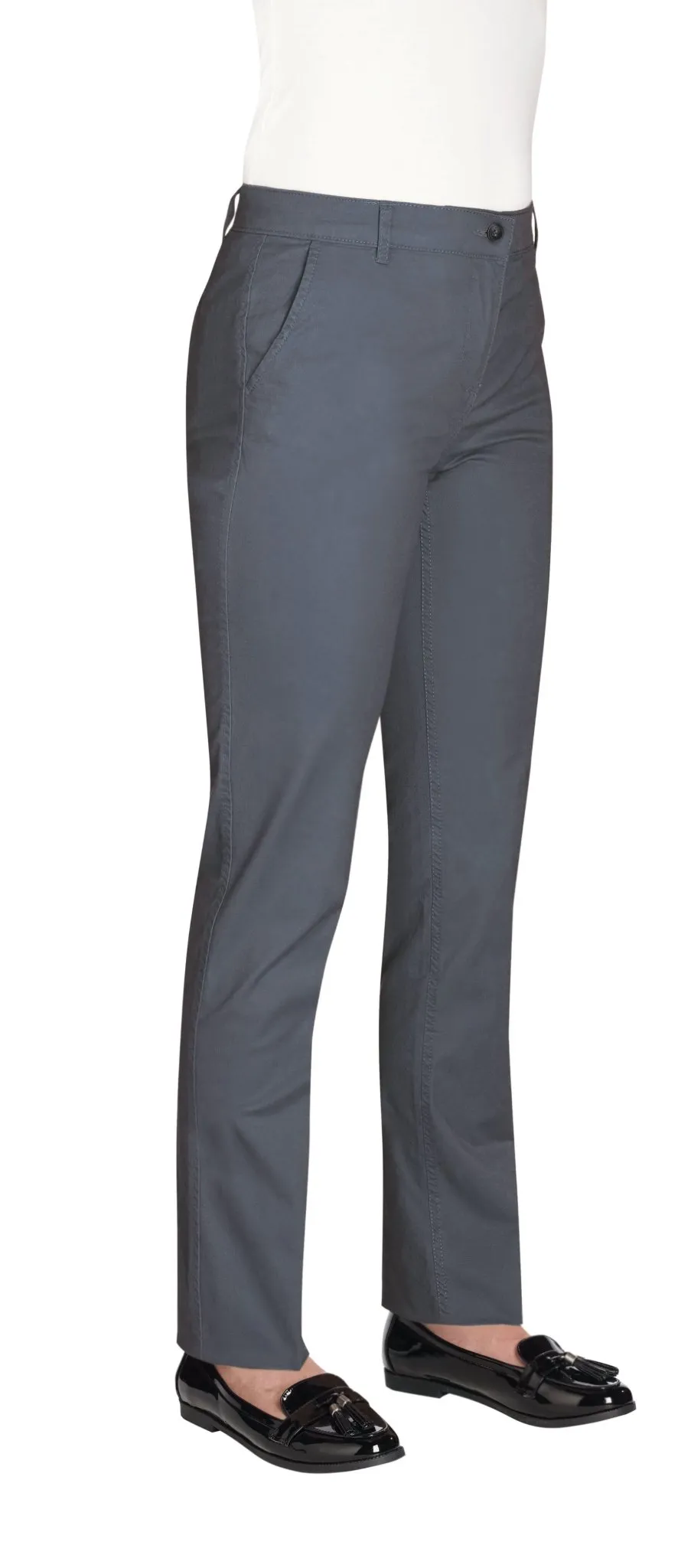 Women's Classic Slim Leg Slim Fit Stretch Chino Trousers
