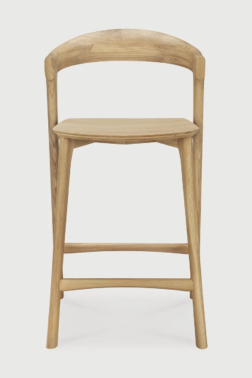 Curved Oak-Frame Counter Stool