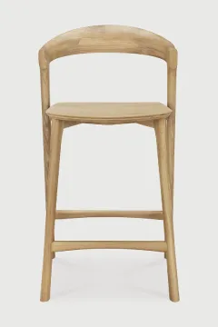 Curved Oak-Frame Counter Stool