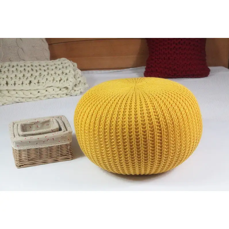 Knitted Boho Round Decorative Cushion