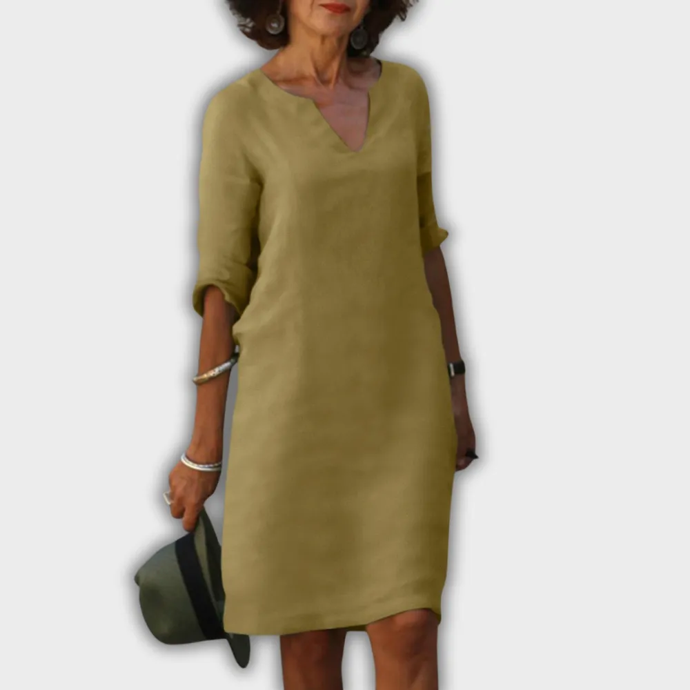 V-Neck Relaxed Casual Dress