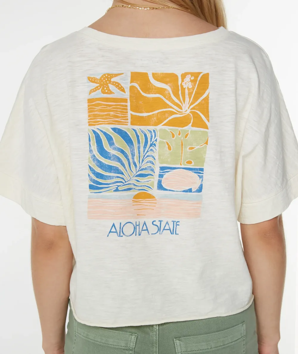 Backside Geometric Cartoon Print T-Shirt