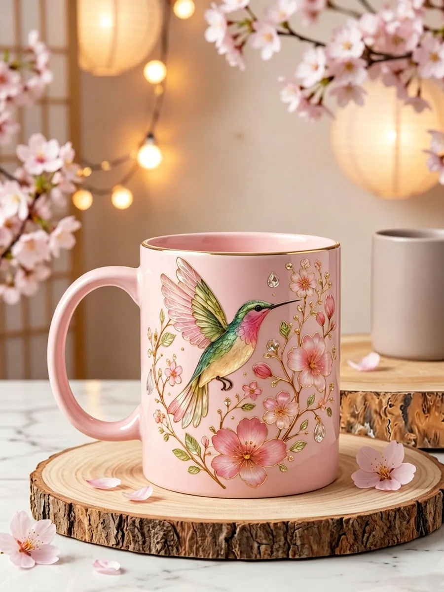 HOPE GARDEN - Hummingbird Pattern Water Cup