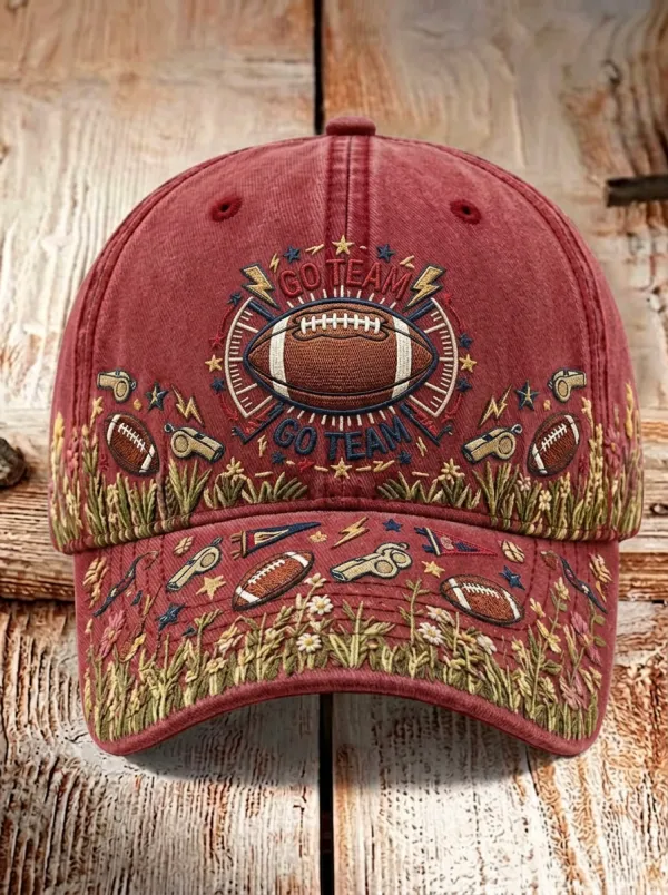 Go Team Football Baseball Cap