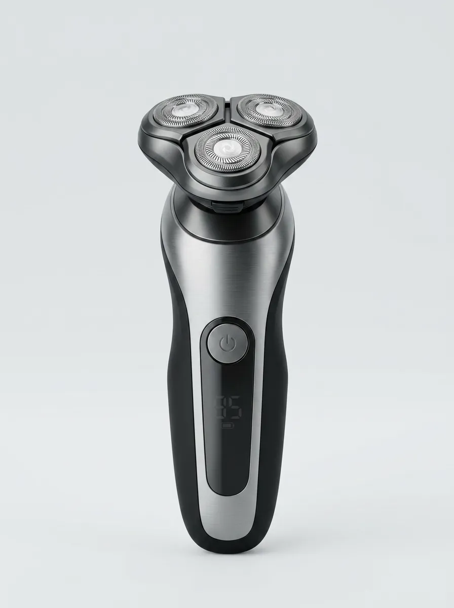 Rotary Triple-Head Digital Display Electric Shaver for Personal Care