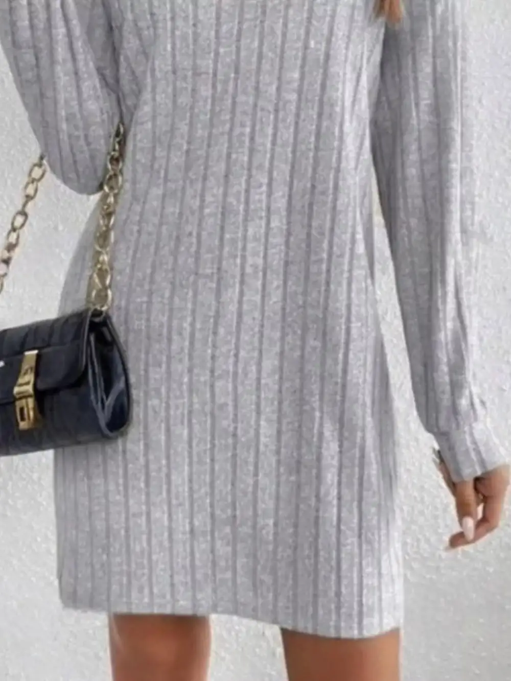 Ribbed Long Sleeve Mini Dress