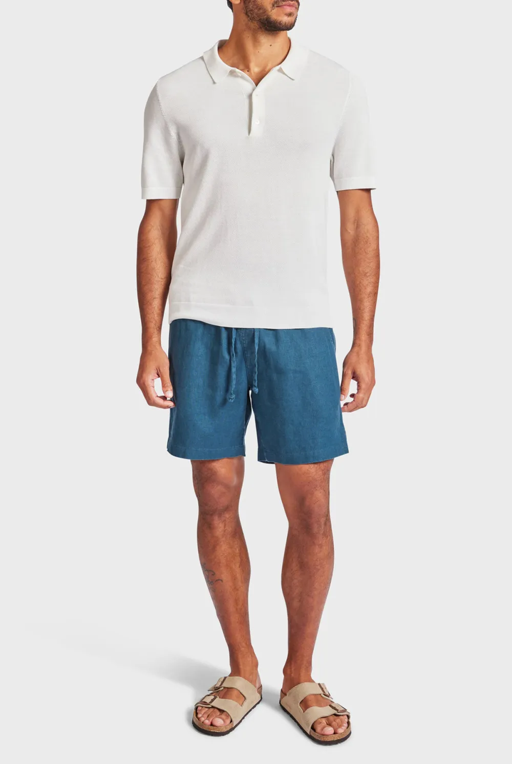 Lightweight Linen Blend Drawstring Vacation Shorts