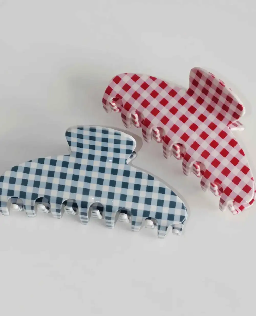 Gingham Pattern Claw Clip