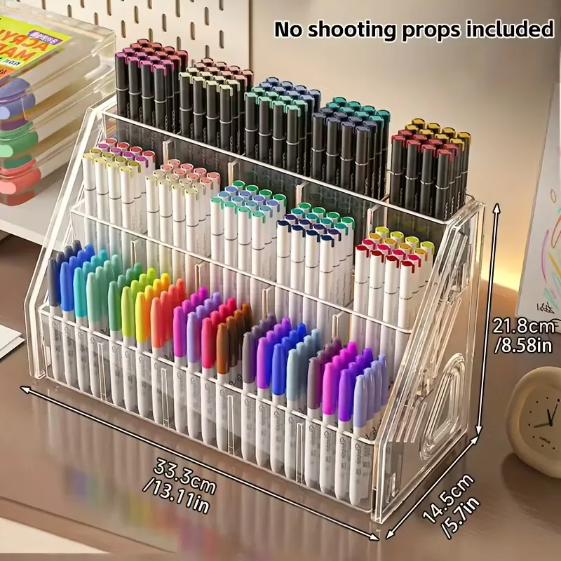 Clear Multi-Tier Pen Storage Rack
