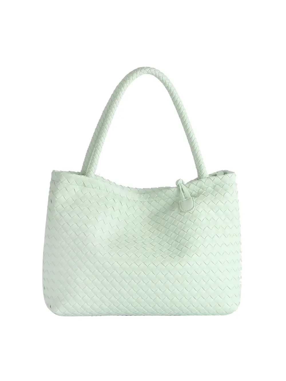 Woven Ball Clasp Tote Bag