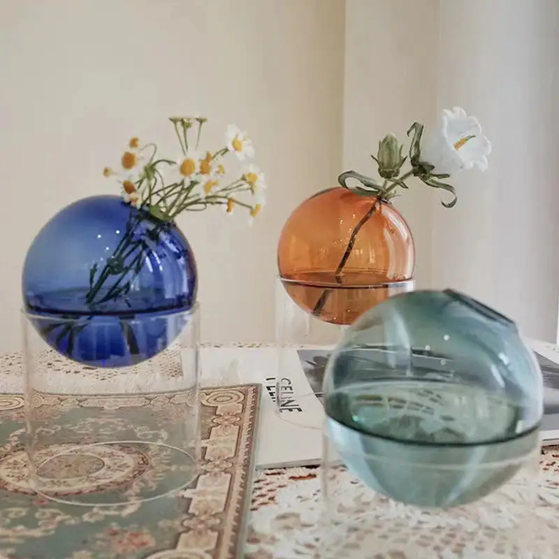 Glass Floral Artificial Decorative Table Vase
