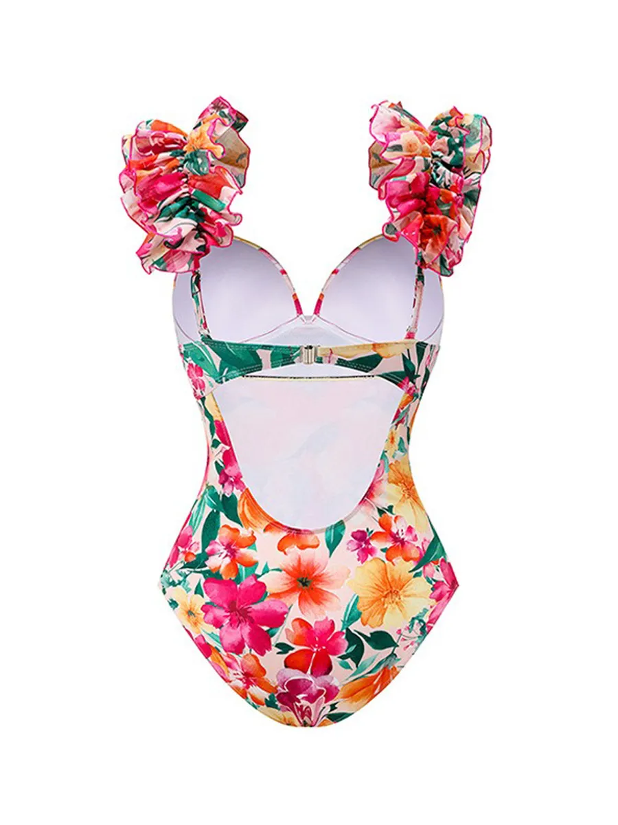 Annalise Printed Backless Swimsuit Set
