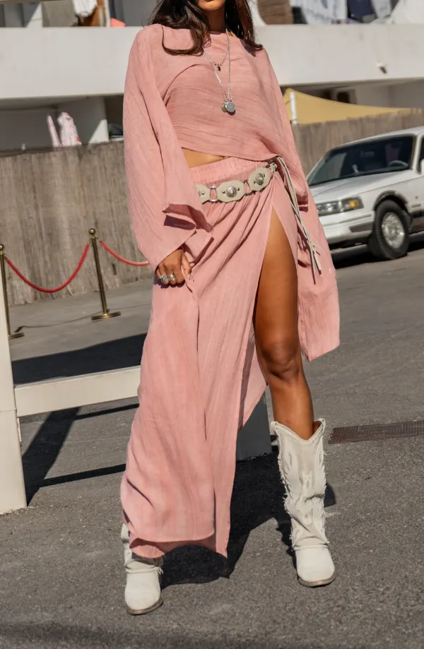 Cozy Resort Maxi Cropped Skirt