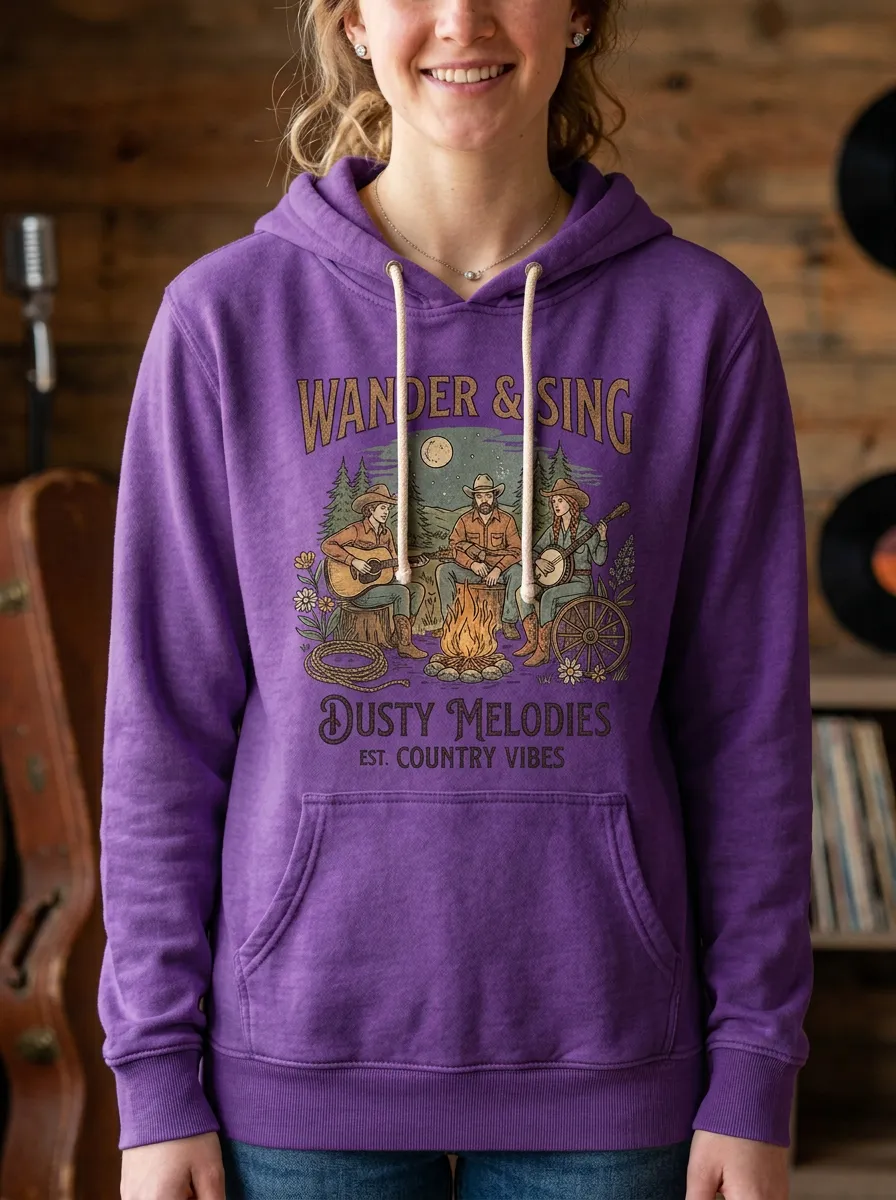 Campfire Women's Country Music Printed Hoodie