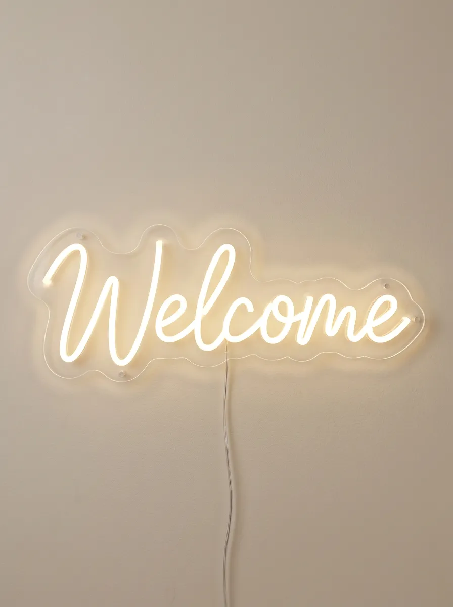 Travel Cursive Welcome Neon Sign