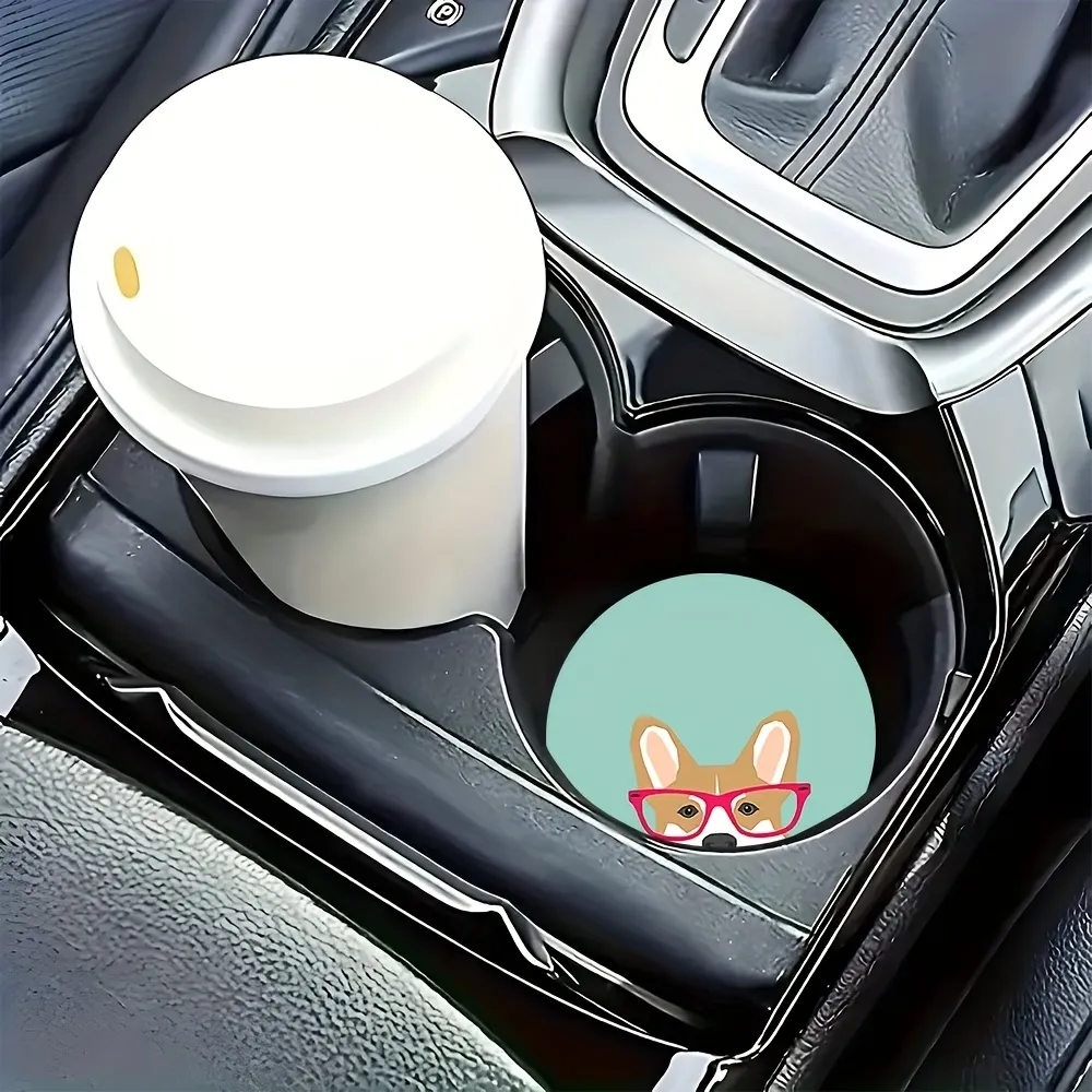 2 Pcs Cute Dog Car Coaster