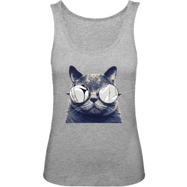 Glasses Cat Graphic Tank