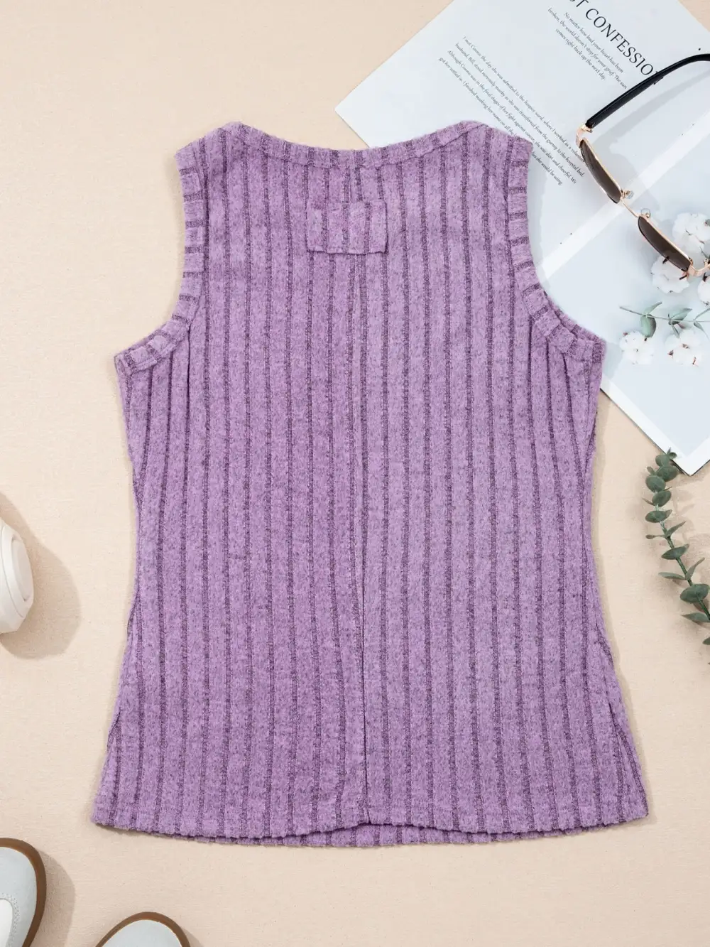 Slim Ribbed Mineral Wash Tank Top