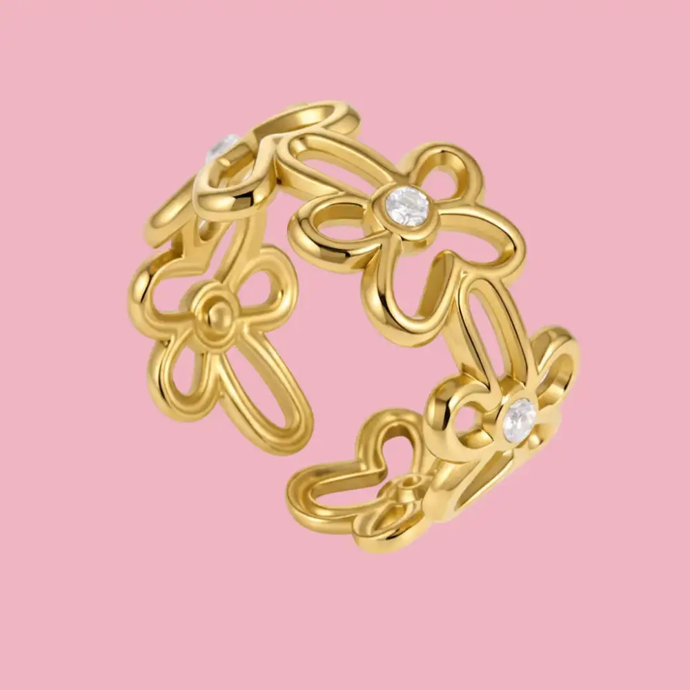 Floral Zirconia Ring