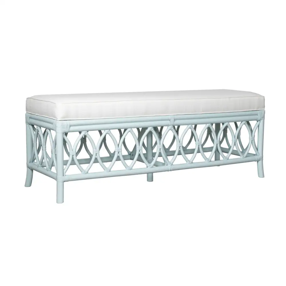 Refined Rattan Leather Ottoman